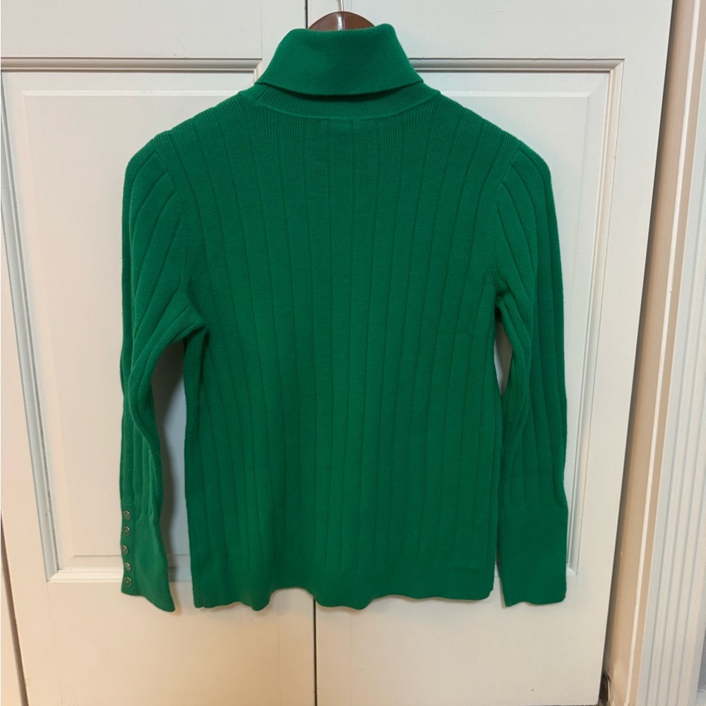 Talbots Emerald Green Turtleneck Sweater Med Petite - Picture 2 of 5